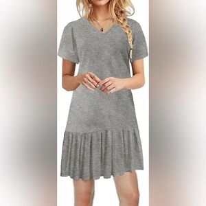 Gray Short Sleeve Dress L NWT